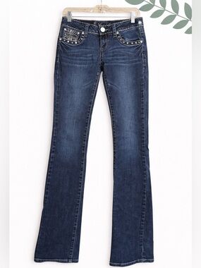 LA Idol Jeans Low Rise Bootcut Bling Pocket 34” Inseam
